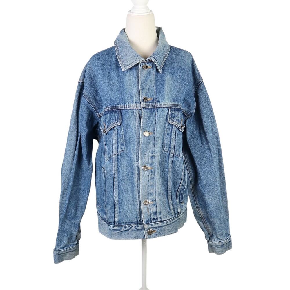 Vintage 90s Wrangler Hero Blue Denim Trucker Jacket Mens M